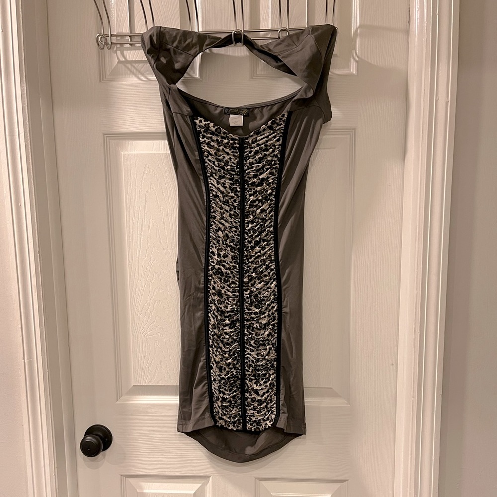 Black cheetah print dress